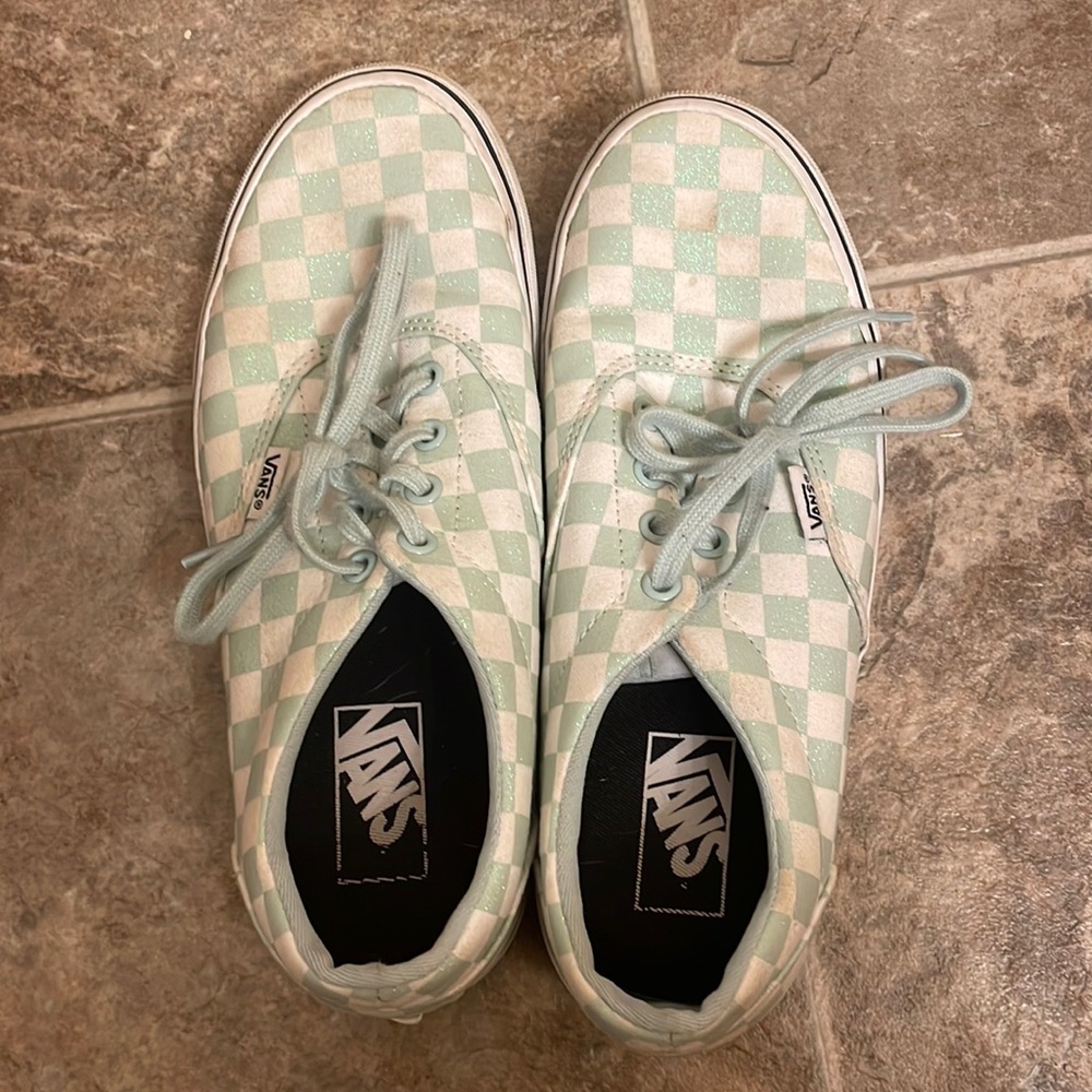 Sparkly checkered vans